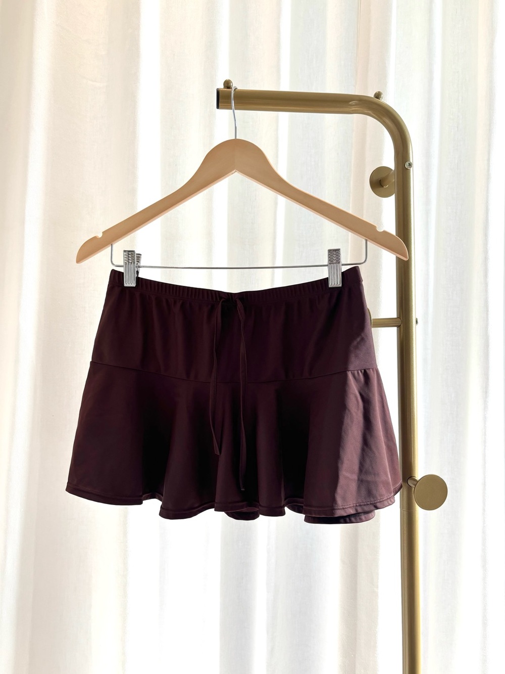 Brown Mini Swim Skirt - Size L approx size S